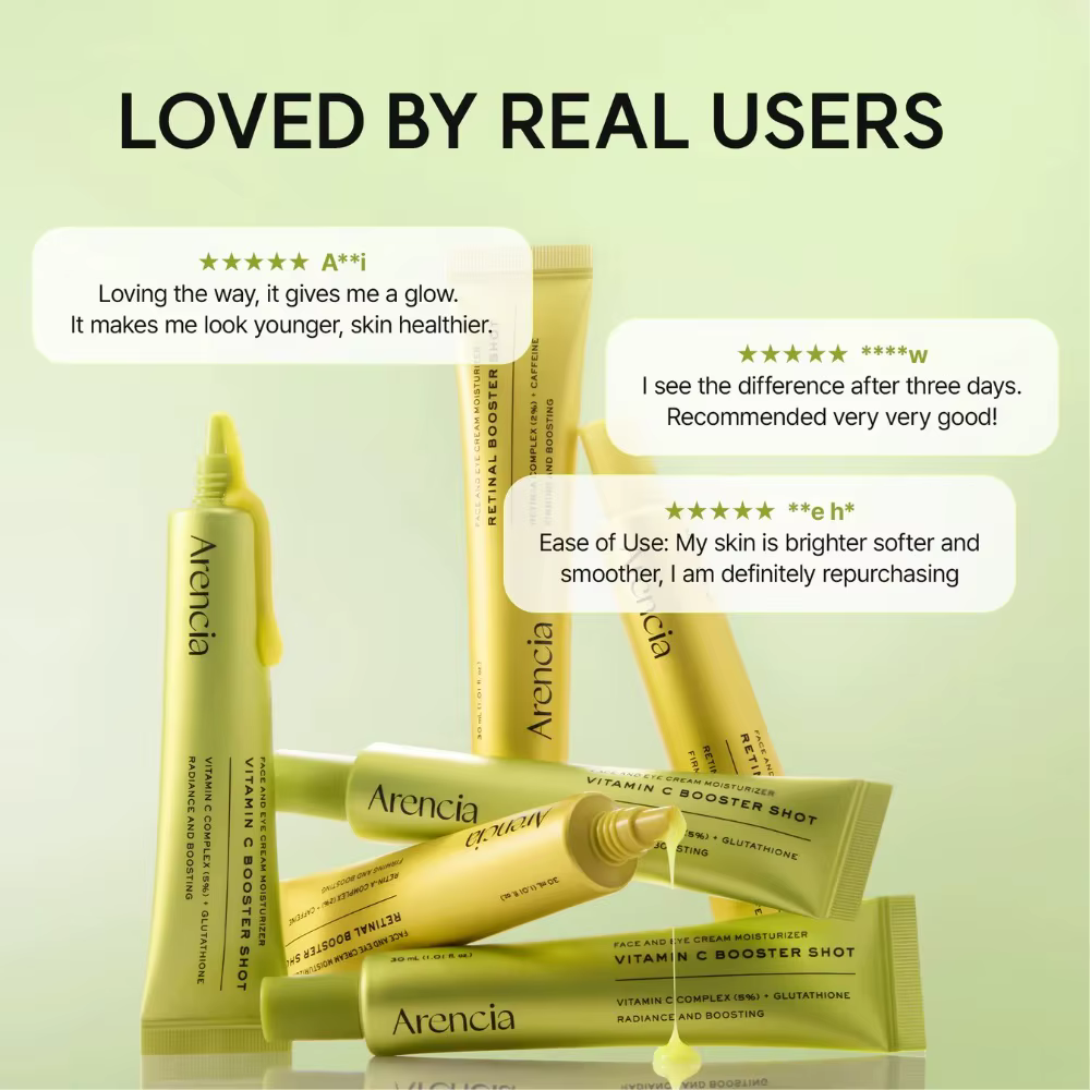 Crème pour le visage et les yeux Arencia Vitamin C Booster Shot