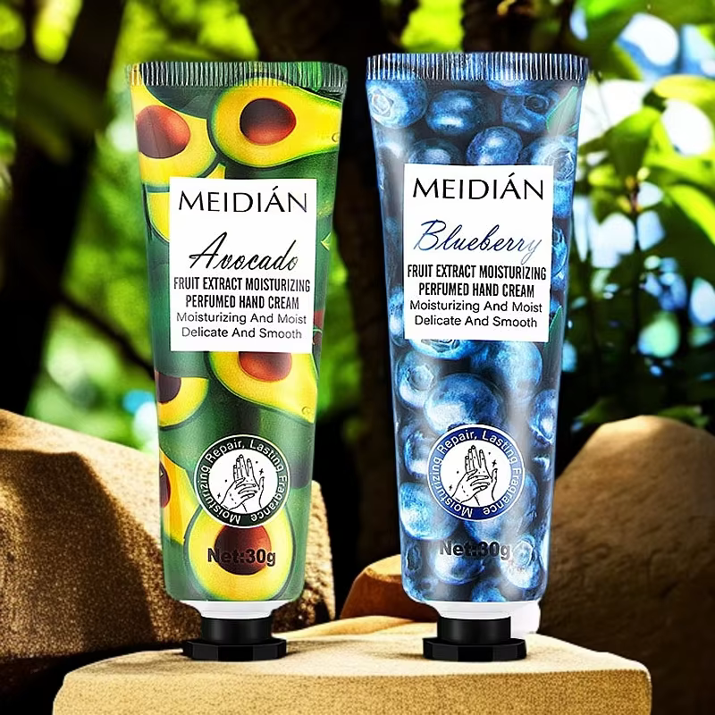 Coffret de cinq crèmes pour les mains parfumées aux fruits