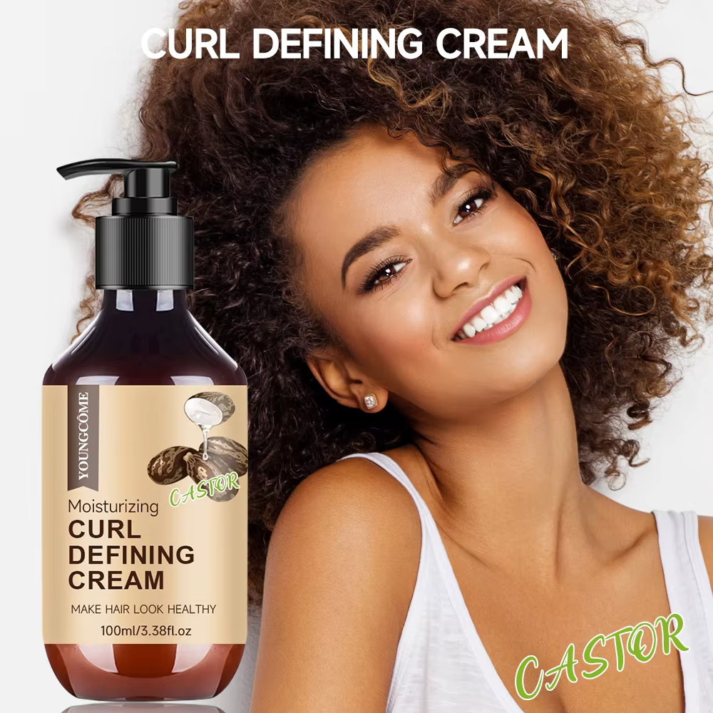 Crème activatrice de boucles à l'huile de ricin – Cheveux coils/ondulés définis