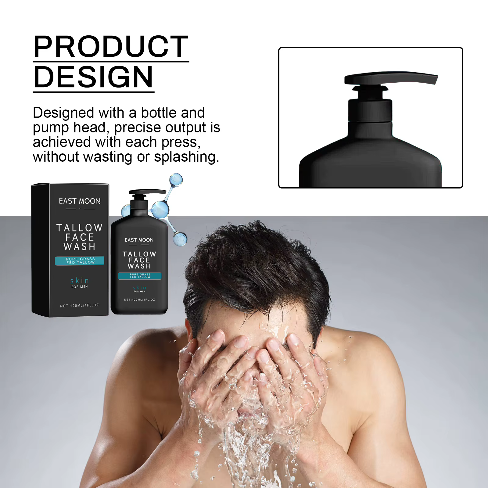 Lotion nettoyante pour le visage Tallow pour hommes
