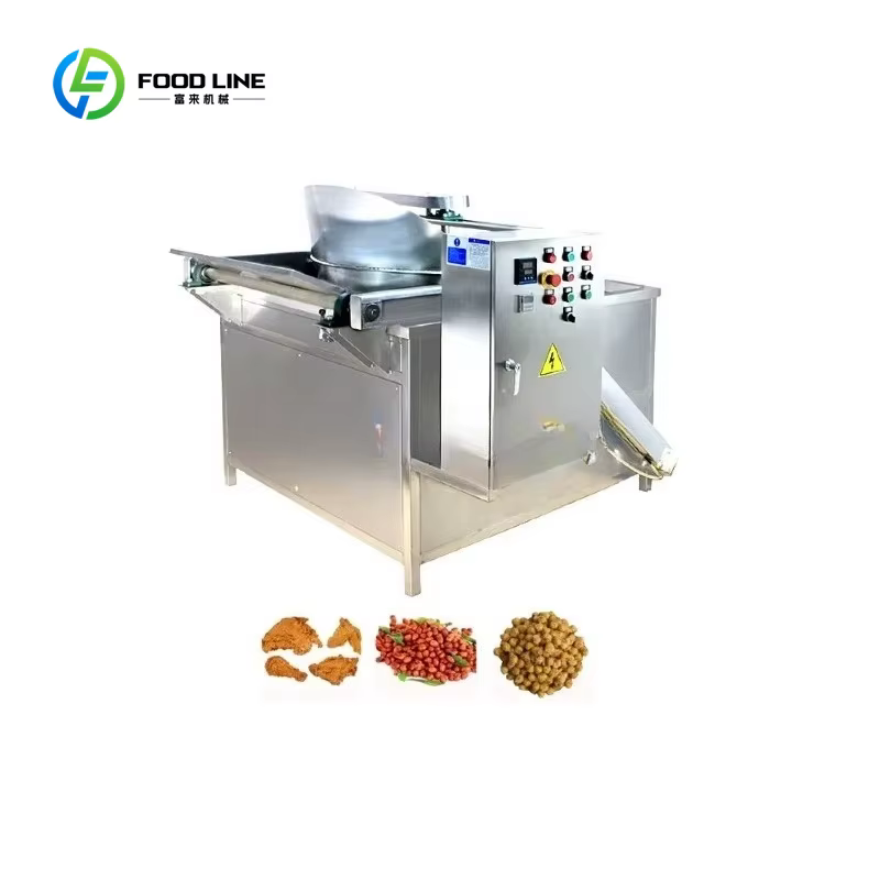 Friteuse industrielle électrique automatique à température contrôlée pour frites et granulés, à fonctionnement continu et personnalisable