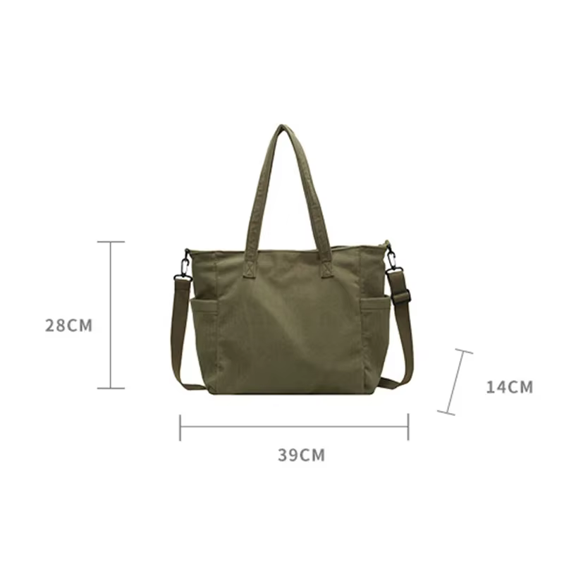 Sac à main en velours rayé à la mode, sac à bandoulière en velours côtelé de Style Simple, couleur unie, grande capacité, fourre-tout pour les déplacements