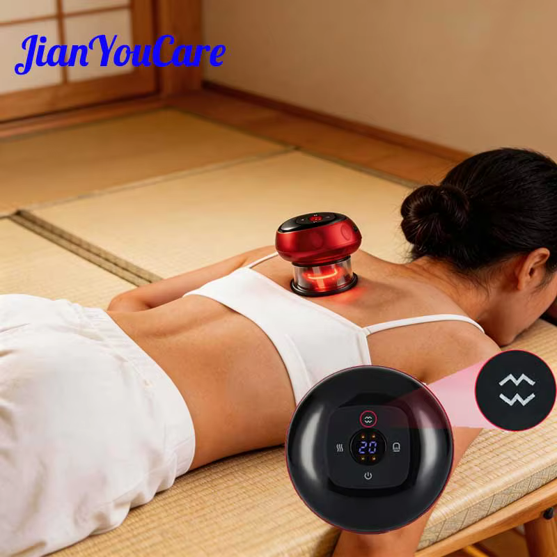 Appareil de massage intelligent par ventouses JianYouCare avec chauffage infrarouge, ventouses de guasha, anti-cellulite, brûleur de graisse, amincissant