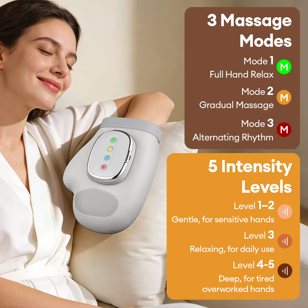 Masseur de mains avec compression par airbag