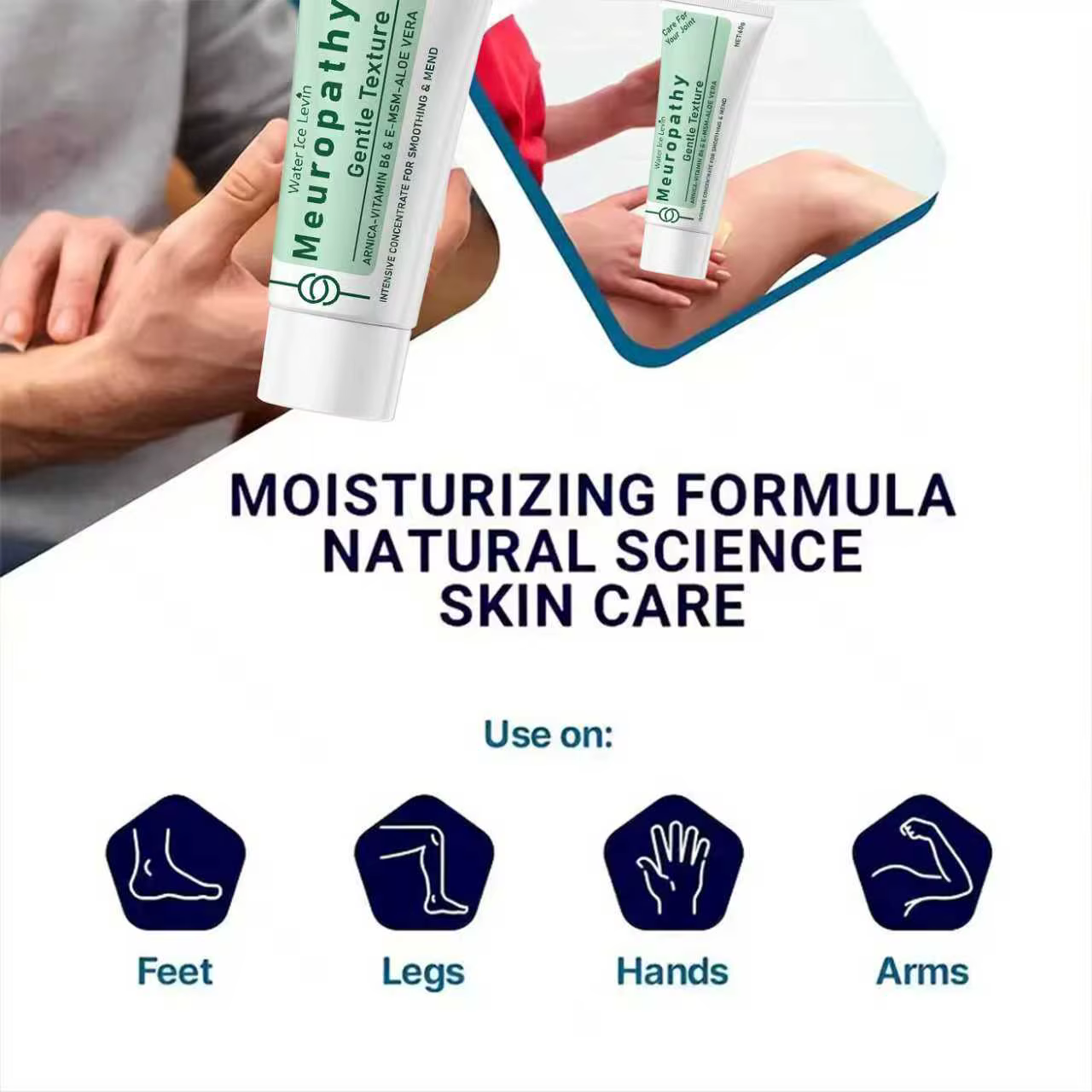 Crème de neuropathie Water Ice Levin à l'arnica et à la vitamine B6 - Concentré intensive pour apaiser l'inconfort nerveux et réparer la peau