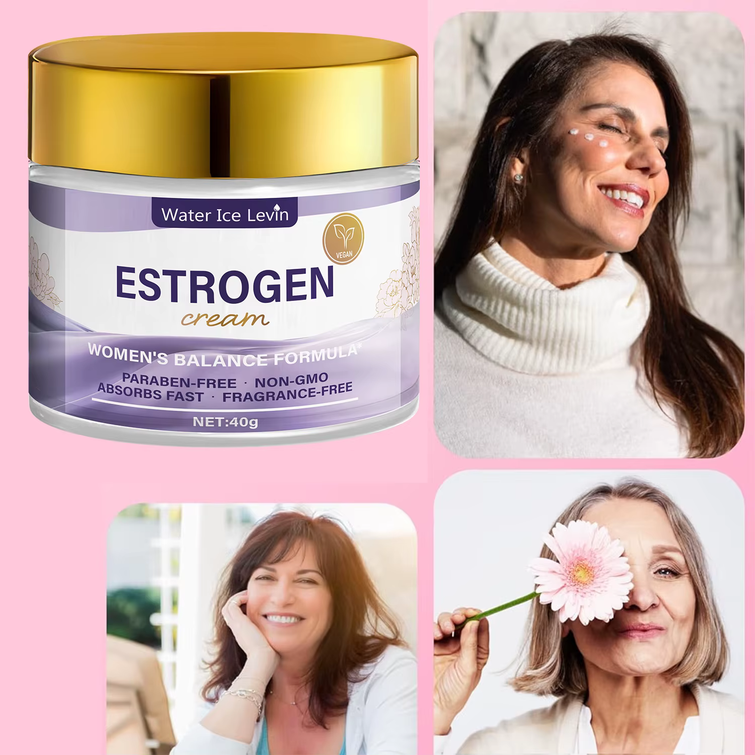 Crème à l'estrogène au venin d'abeille et à la vitamine E - Formule hydratante et nourrissante pour une peau plus douce et sûre