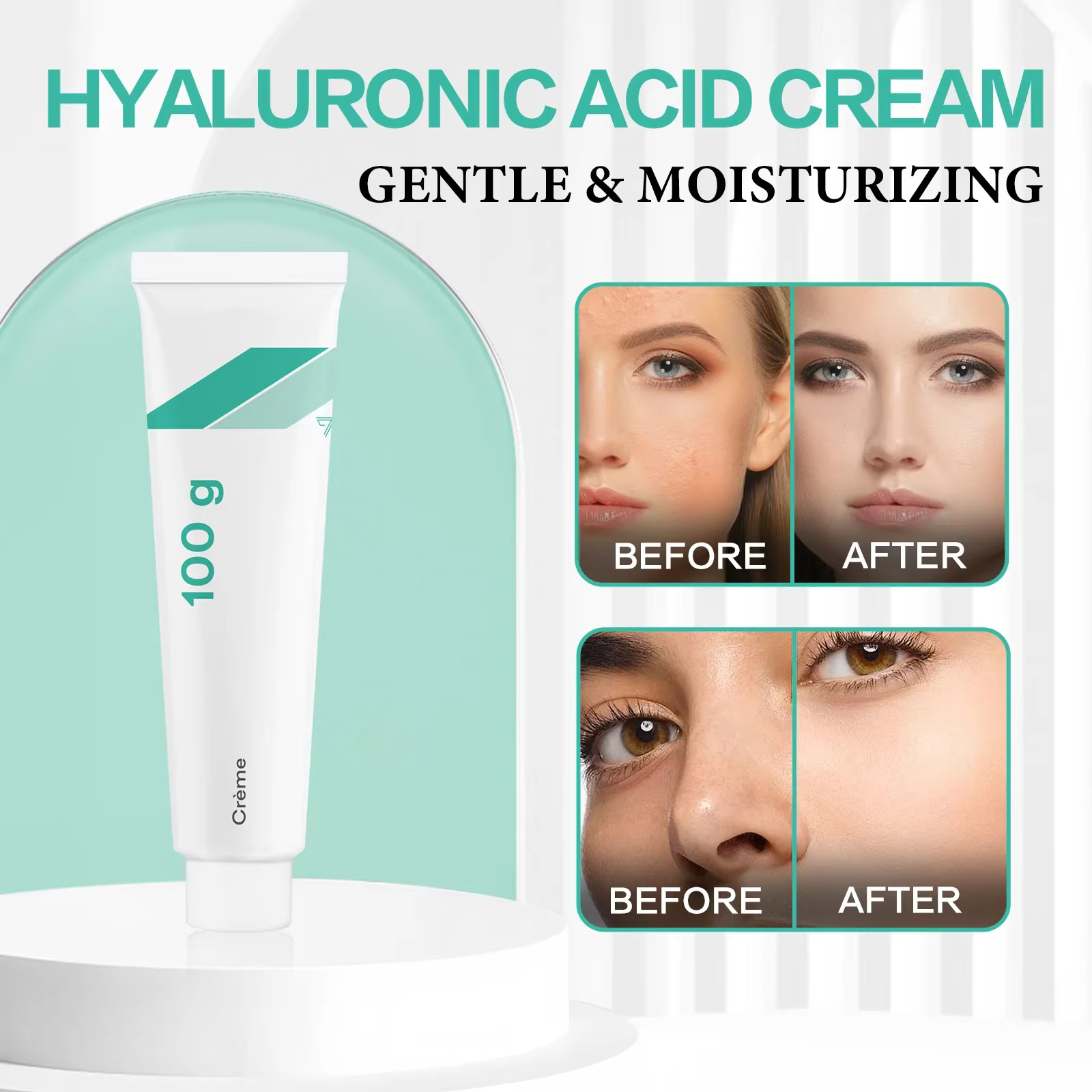 Crème à l'acide hyaluronique premium 100 g – Hydratation profonde
