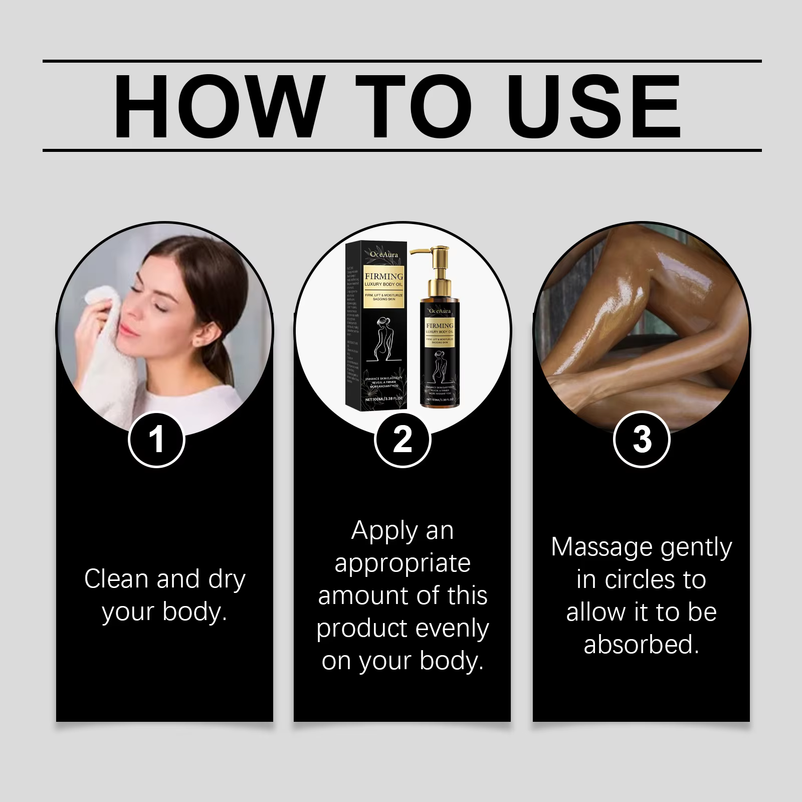Huile corporelle raffermissante hydratante Anti-Cellulite améliore l'affaissement raffermissant façonnant minceur