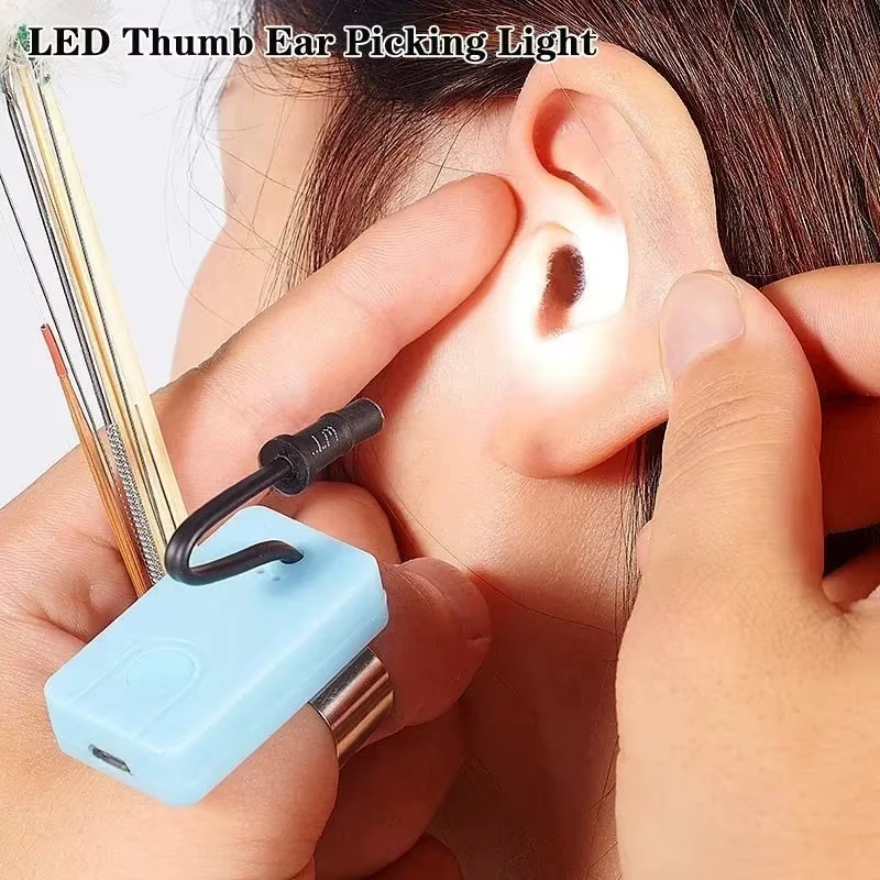 Lampe de nettoyage d'oreilles rechargeable à LED, marteau à cire pour piano, outil de nettoyage d'oreilles, lampe torche LED, accessoires de nettoyage d'oreilles