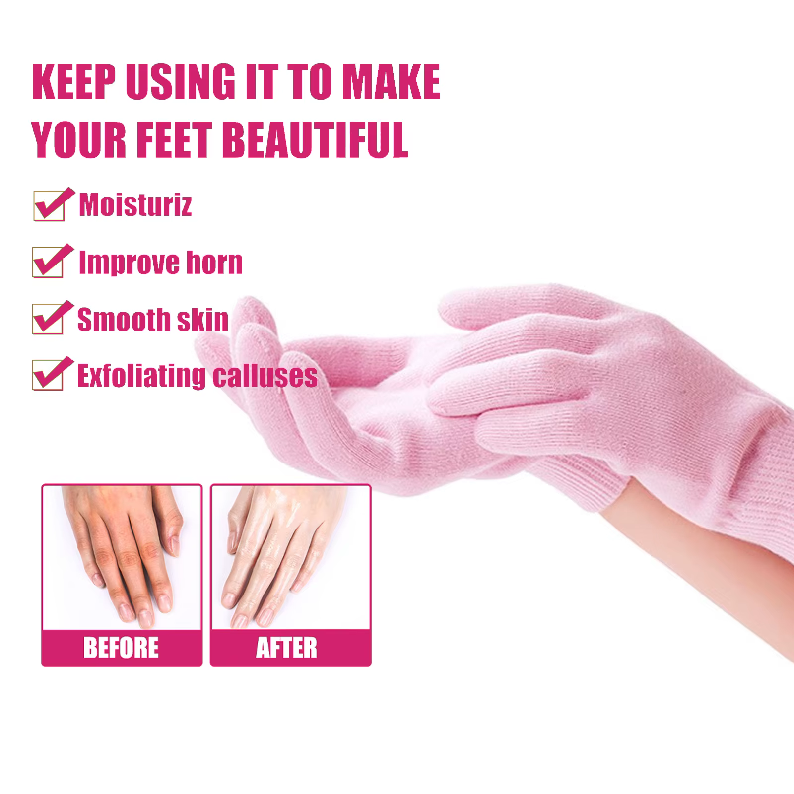 1 ensemble de chaussettes et gants réutilisables en Gel SPA