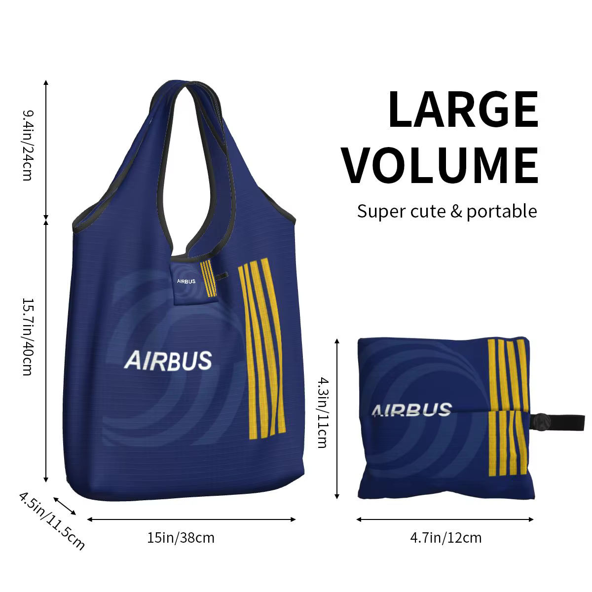 Sac d'épicerie Airbus Fighter Pilot, fourre-tout à bandoulière de grande capacité, sac à main Portable pour avion d'aviation