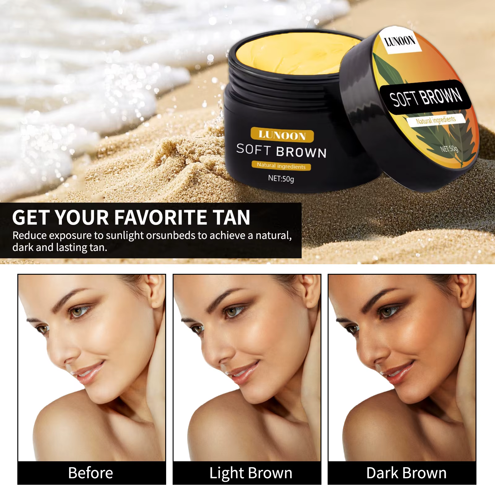 Crème de bronzage, protection contre les radiations