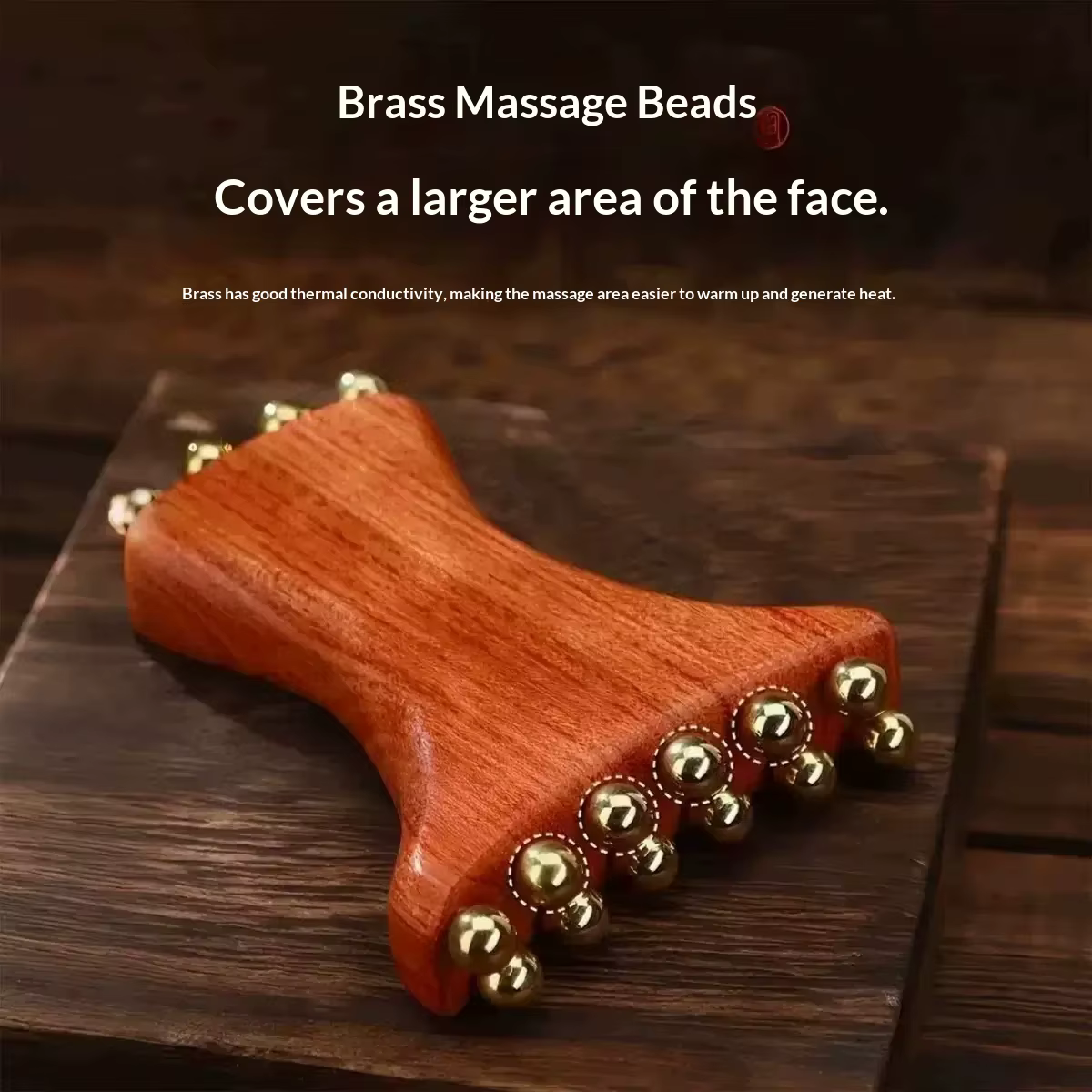 Outil de drainage facial en laiton doré