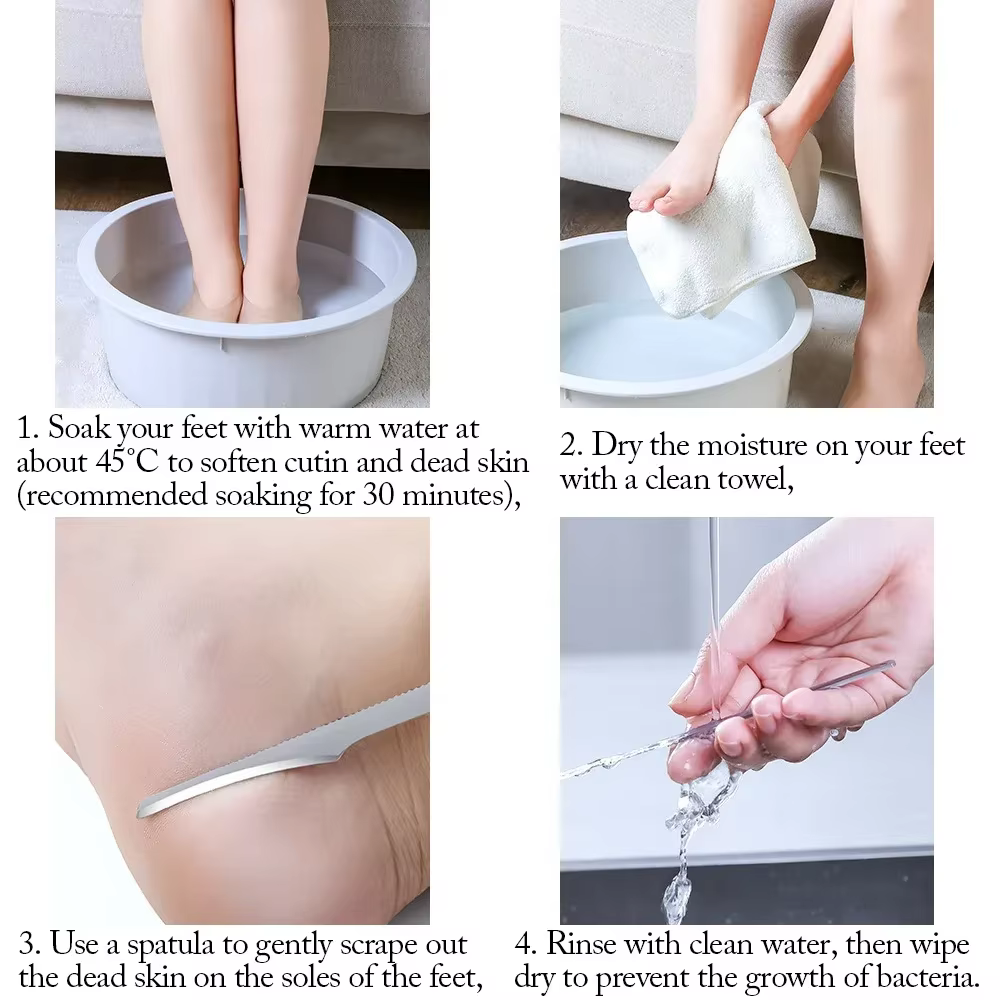 Grattoir exfoliant en acier inoxydable pour éliminer les callosités des pieds