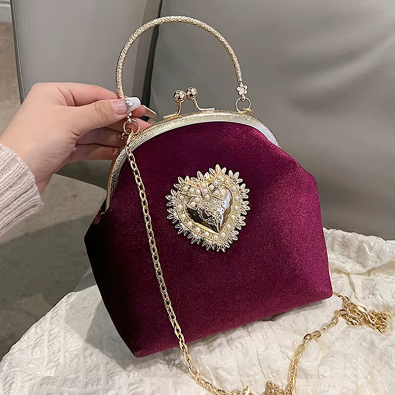 Sac à bandoulière en velours de luxe pour femmes, sacs de dîner de fête, mode dames élégantes formelles magnifiques, sac à main à usage quotidien