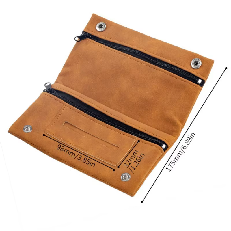 Pochette de rangement pliable pour tabac, faite à la main en tissu abrasif, étui à tabac, porte-papier à rouler, portefeuille multifonctionnel