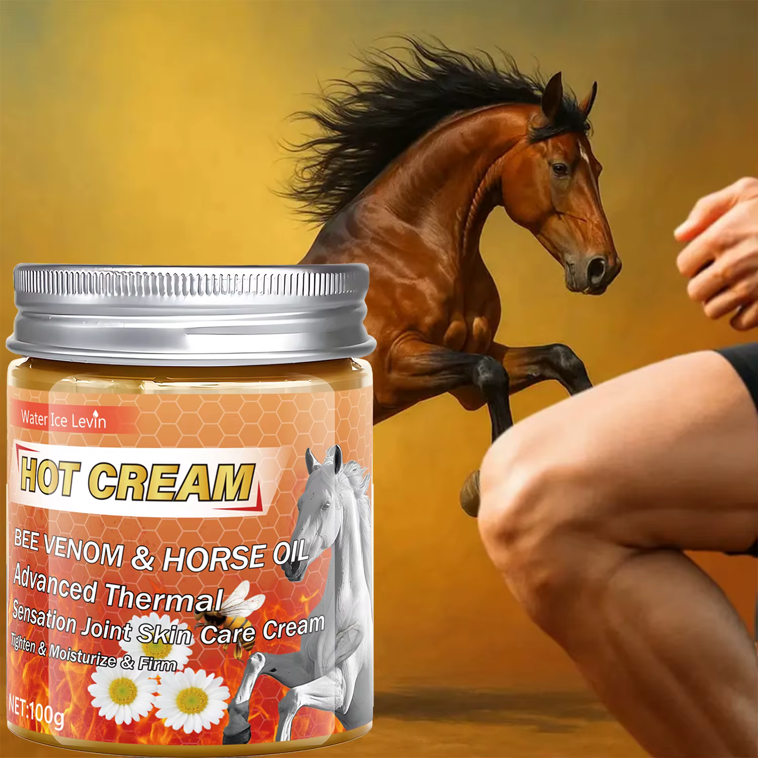 Crème chaude avancée à la veine d'abeille et à l'huile de cheval pour les soins de la peau articulaire