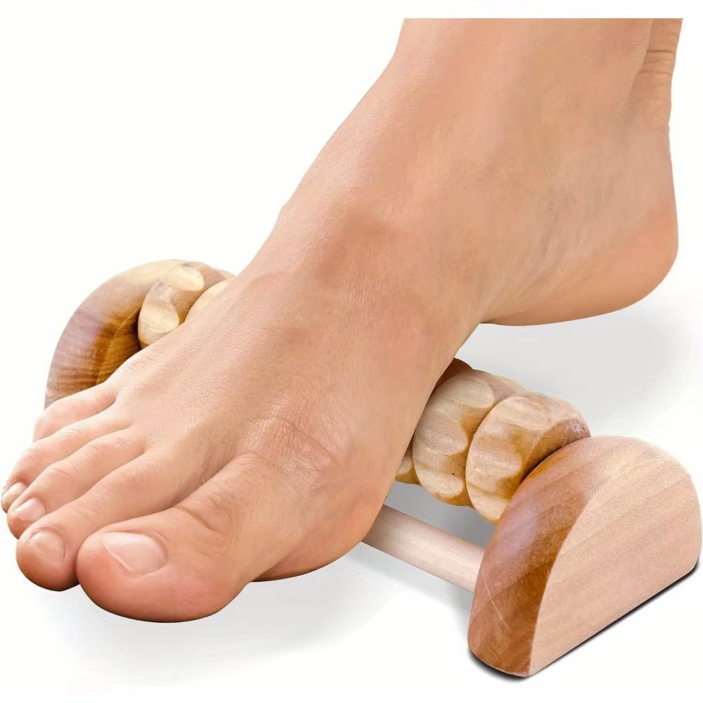 Rouleau de réflexologie en bois naturel conçu pour améliorer la relaxation