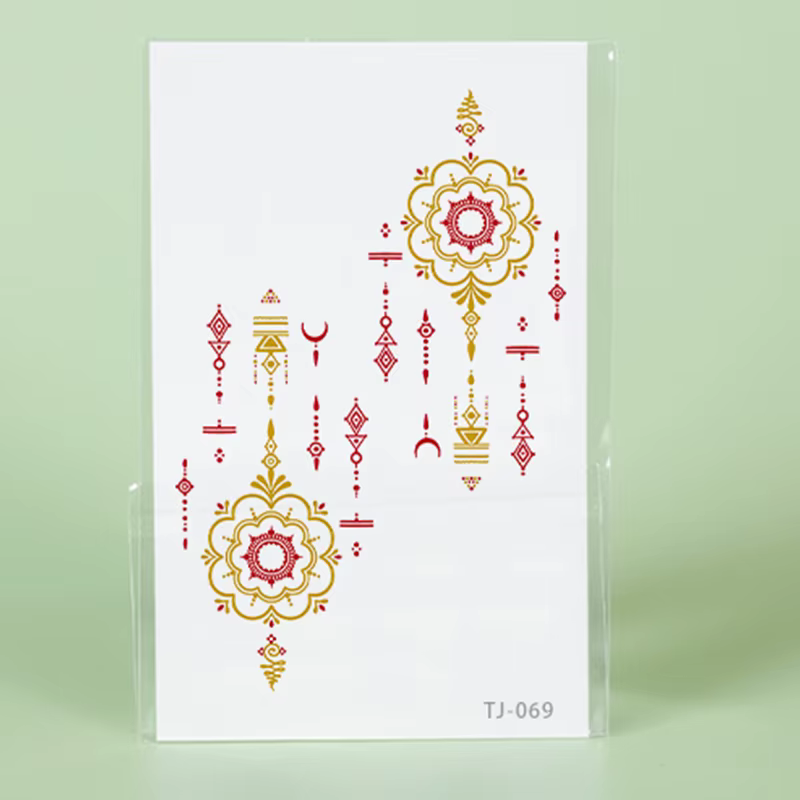 Tatouages temporaires au henné avec feuille d'or, longue durée, imperméables et respectueux de la peau, nouvelle technologie, mariages, pour femmes, bras, jambes.