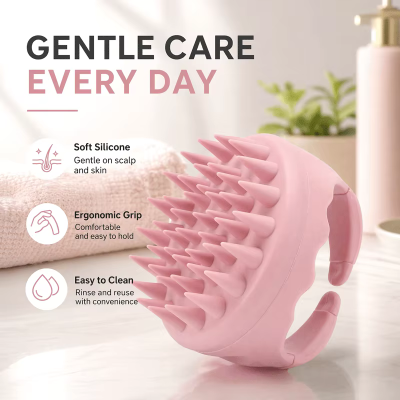 Brosse de massage du cuir chevelu pour le shampoing