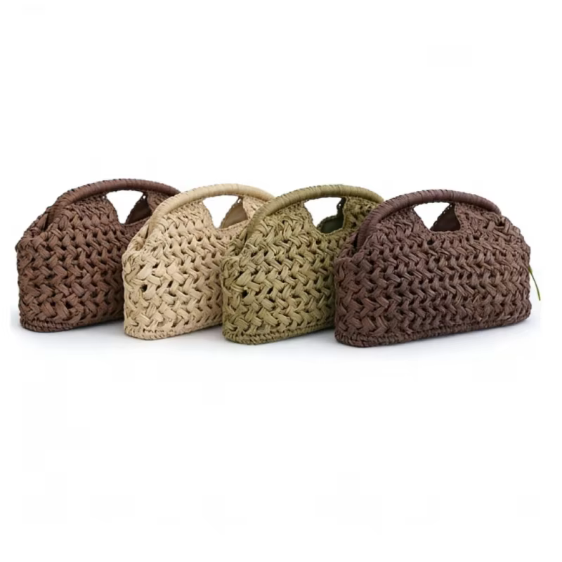 Sac à main tendance pour femme, style bohème, grande capacité, sac de voyage tissé, sac bandoulière élégant en raphia fait main, populaire