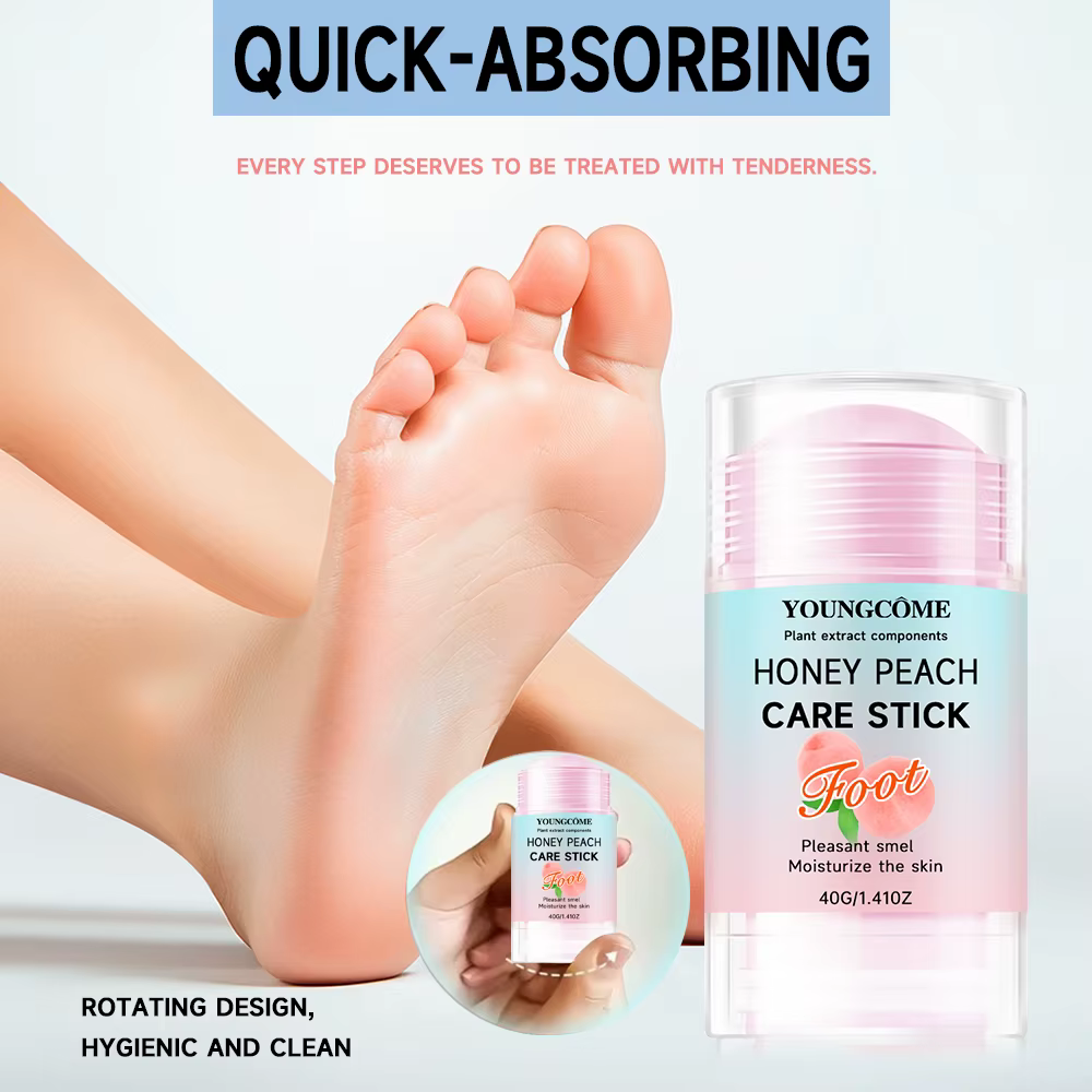 Crème de Soin des Pieds Pêche et Miel - Hydratation 72H & Réparation des Gerçures