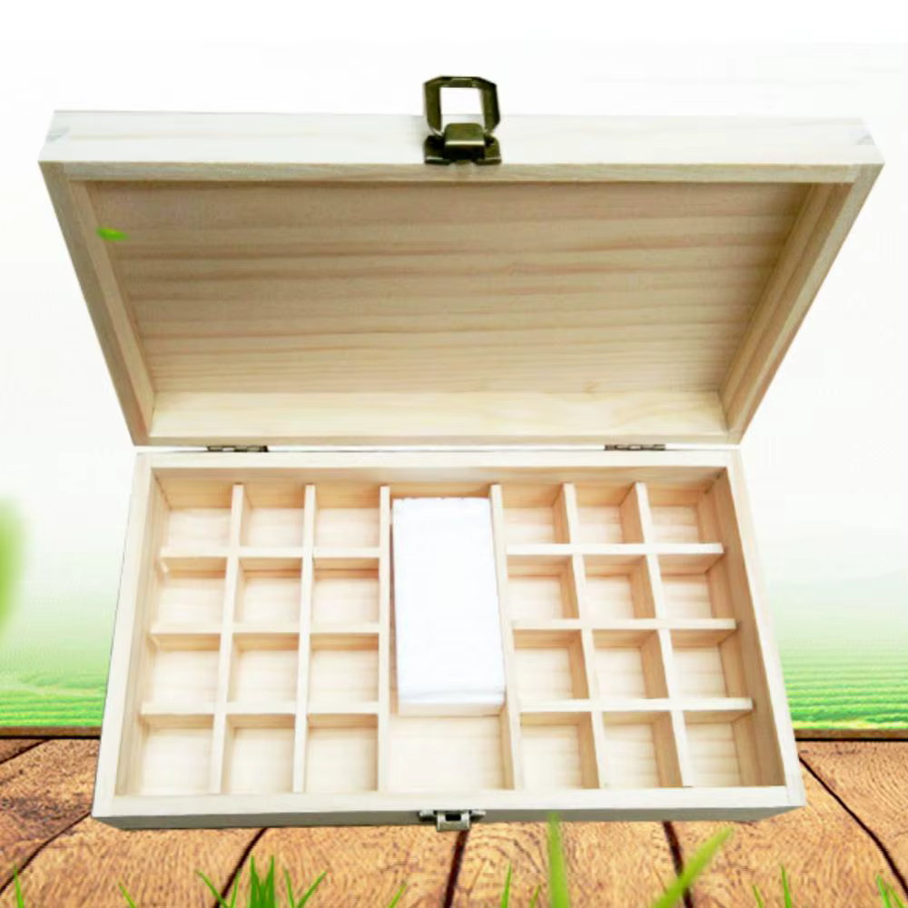 Boîte d'huile essentielle en bois