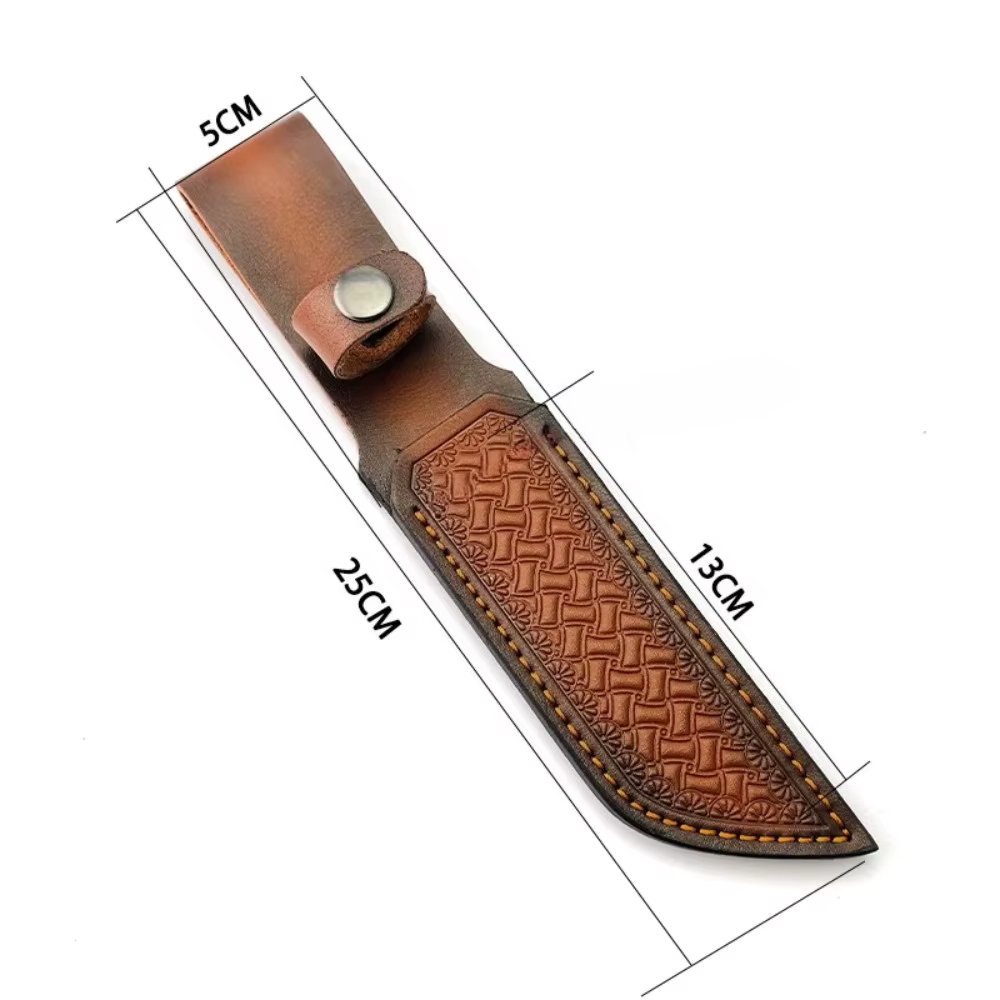 Étui à couteau en cuir fait main, motif sculpté rétro, pour port à la ceinture, idéal pour la chasse en extérieur et les couteaux fixes EDC