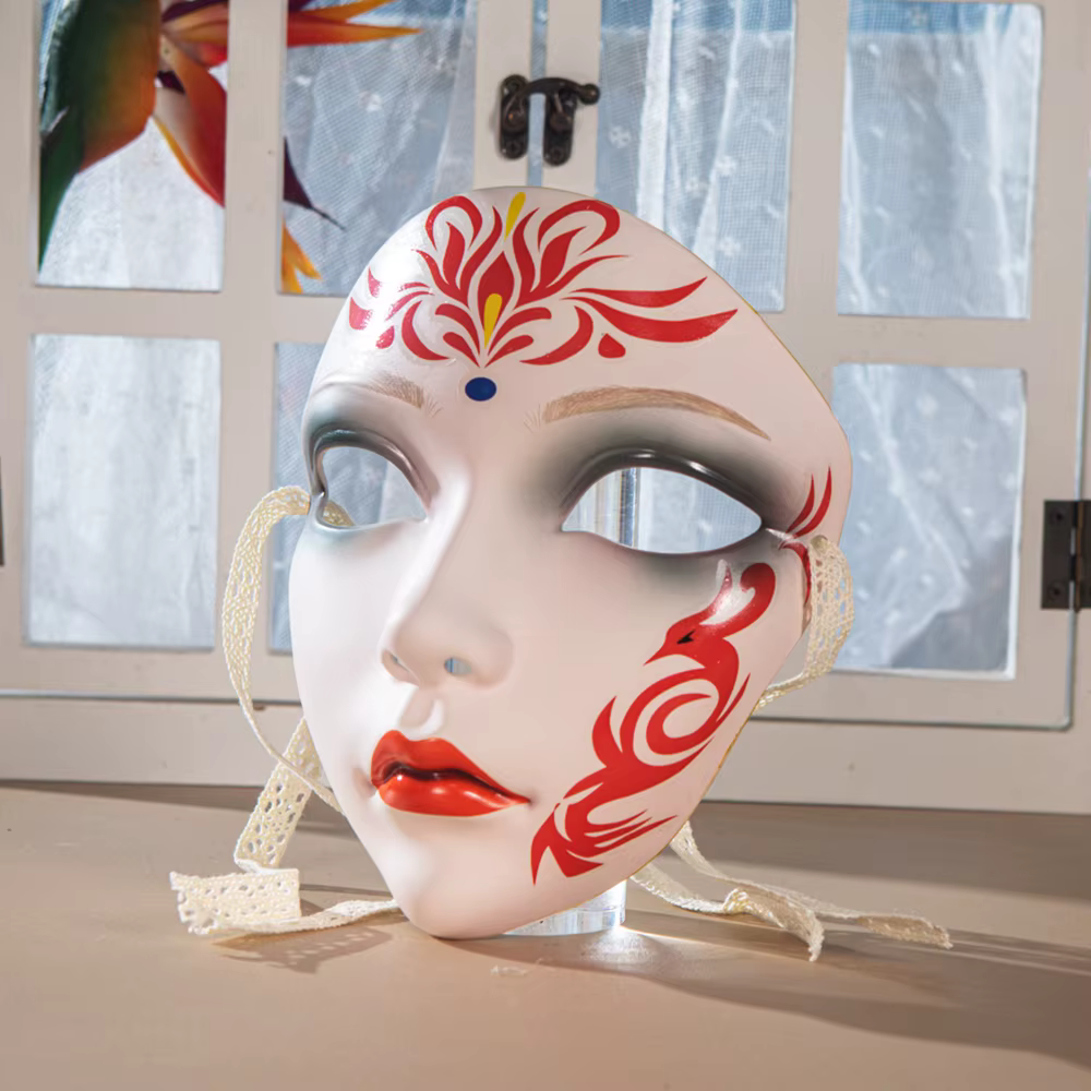 Belle femme masque complet Style ancien chinois bricolage peint à la main décor pour mascarade accessoires de fête Hanfu accessoires de Costume