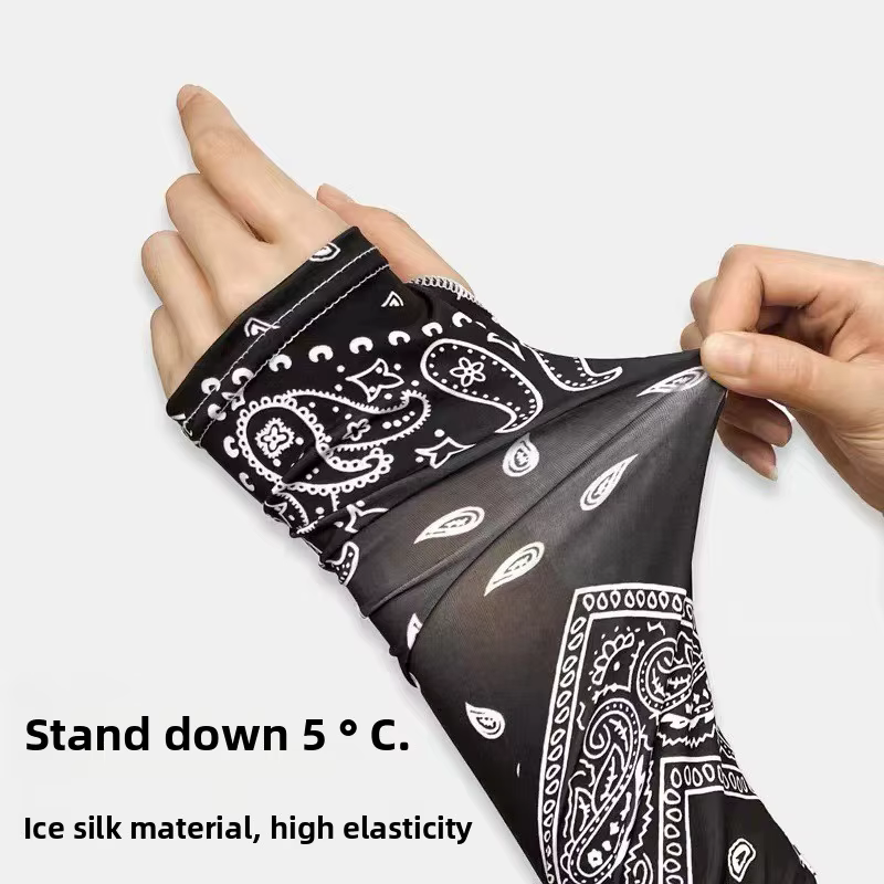 Manchettes polyvalentes avec motif floral cachemire pour hommes, manchettes rafraîchissantes tendance pour hommes, manchettes de protection solaire estivales