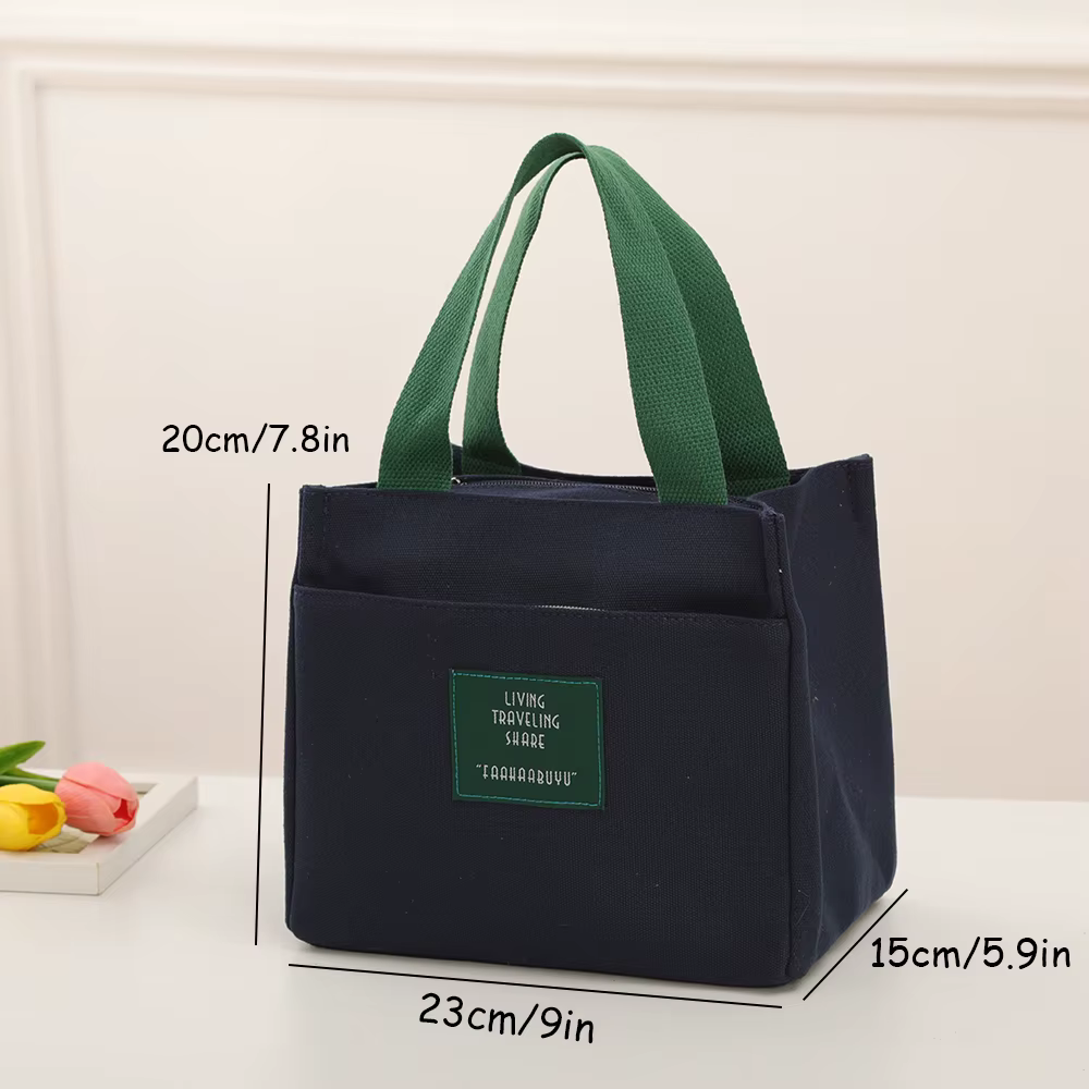 Sac en toile - Nouveau style de sac à main, boîte à lunch, porte-documents. Sac à bandoulière simple et polyvalent pour les trajets quotidiens.