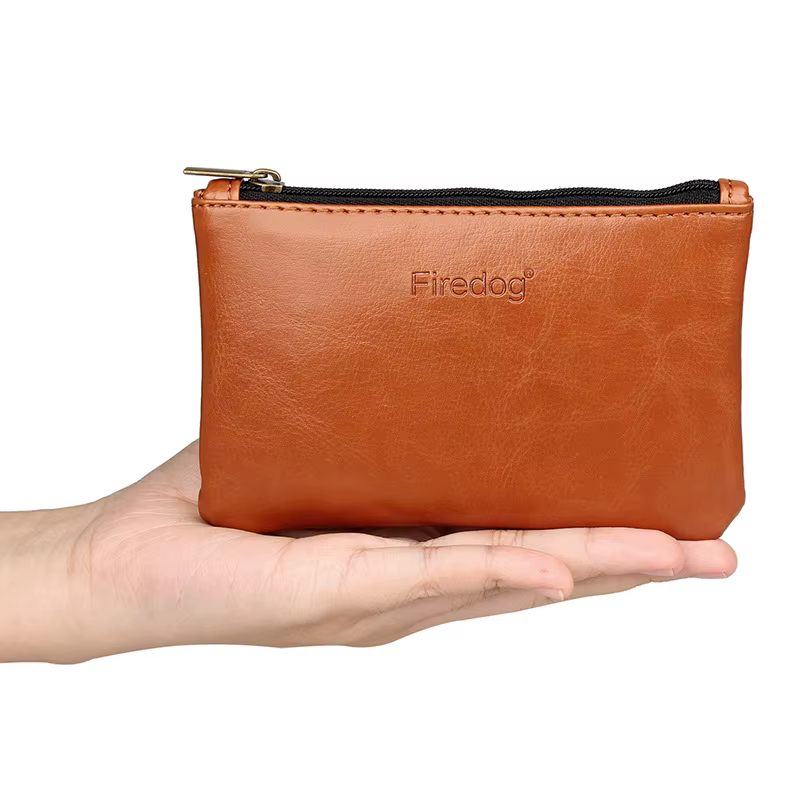 Poudres de pipe à tabac en cuir portables faites à la main avec odeur de fermeture éclair
