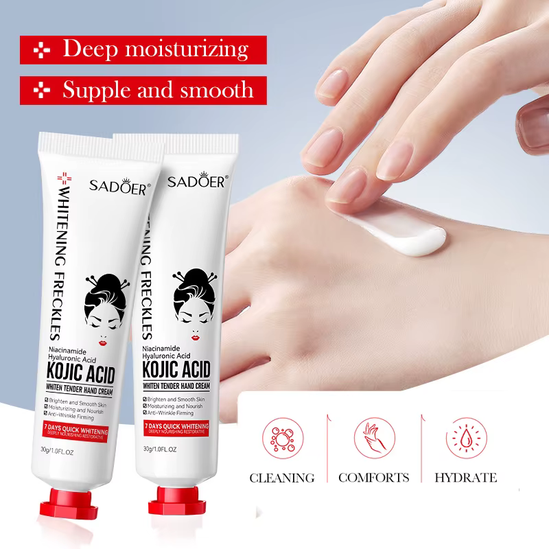3/5 pièces SADOER acide kojique crème pour les mains hydratant nourrissant éclaircissant