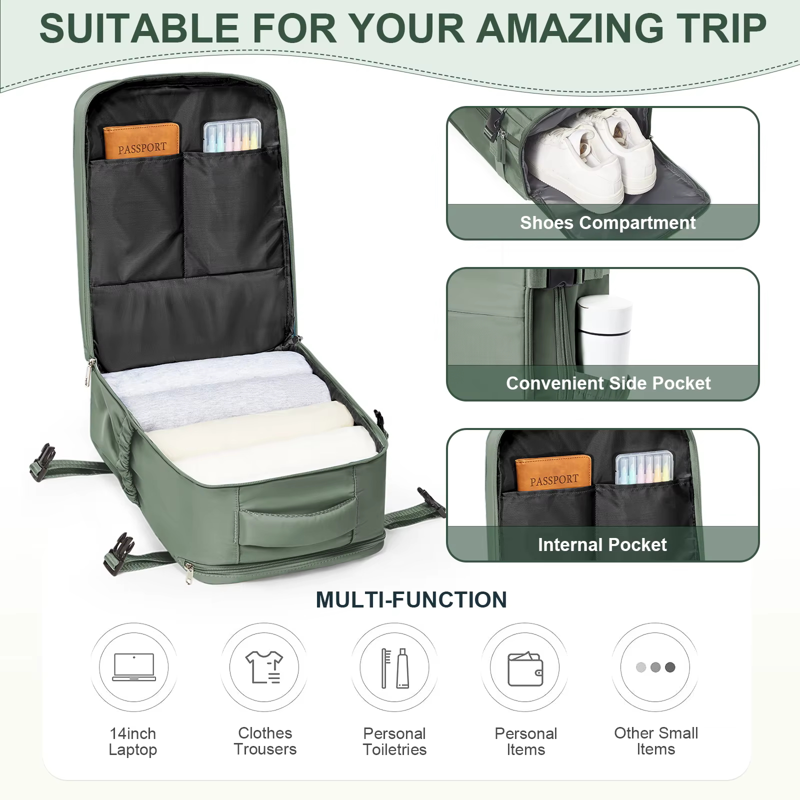 Sac à dos Ryanair 40x30x20, sac de cabine, sac à dos de voyage pour hommes et femmes, bagage à main, sac à dos pour ordinateur portable, mochila para viaje cabina