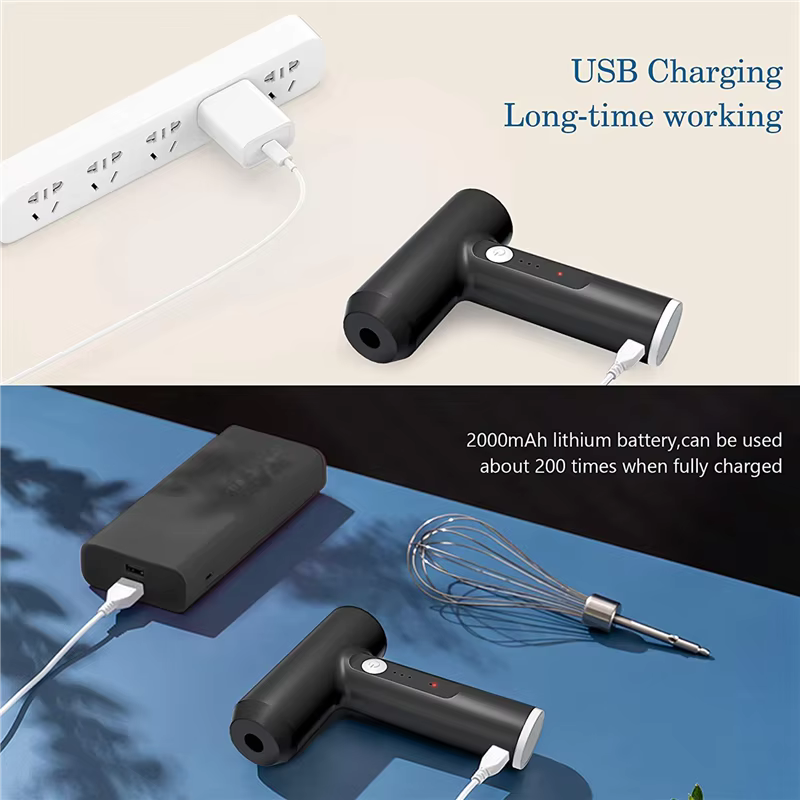 2X mélangeur à main électrique sans fil, mélangeur à main, Rechargeable par USB, mélangeur à main Portable pour la cuisson, pour Sauces, crème, Egg-AT64