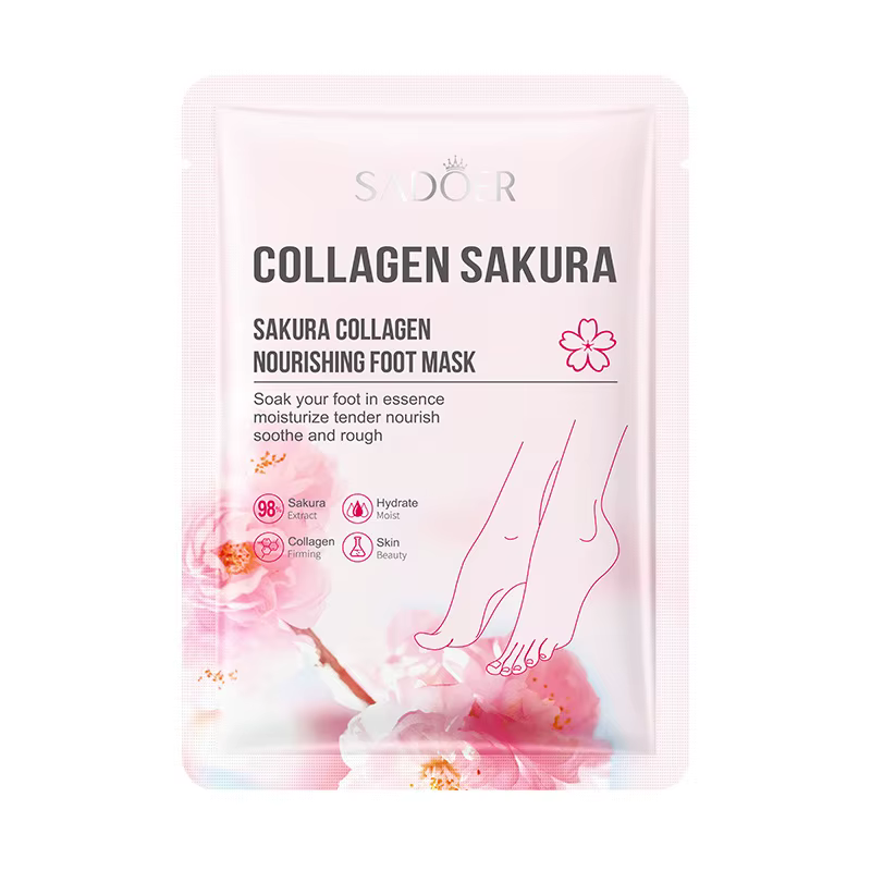 5 paires de masques nourrissants pour les pieds au collagène Sakura SADOER