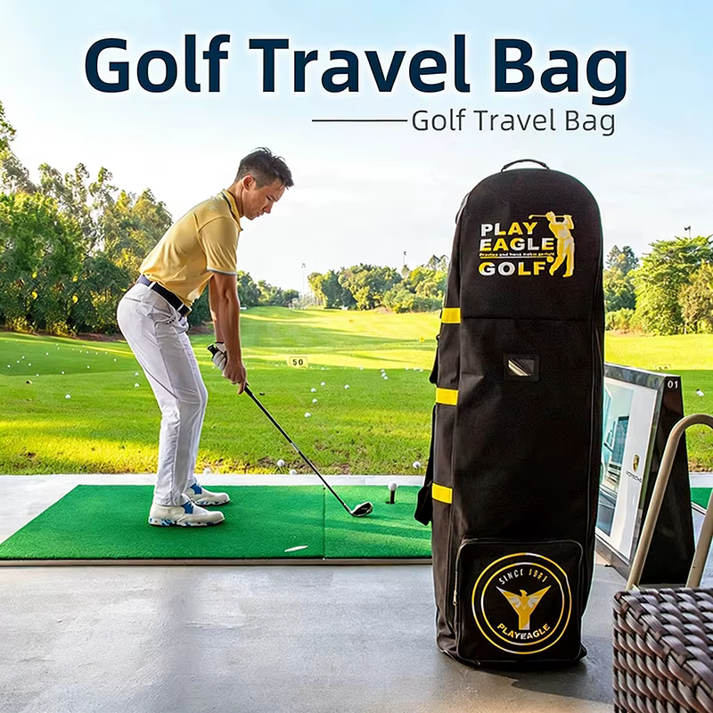 Sac de golf pour l'aviation avec roues silencieuses HKB02, grande capacité de rangement, pliable, pour voyages en avion