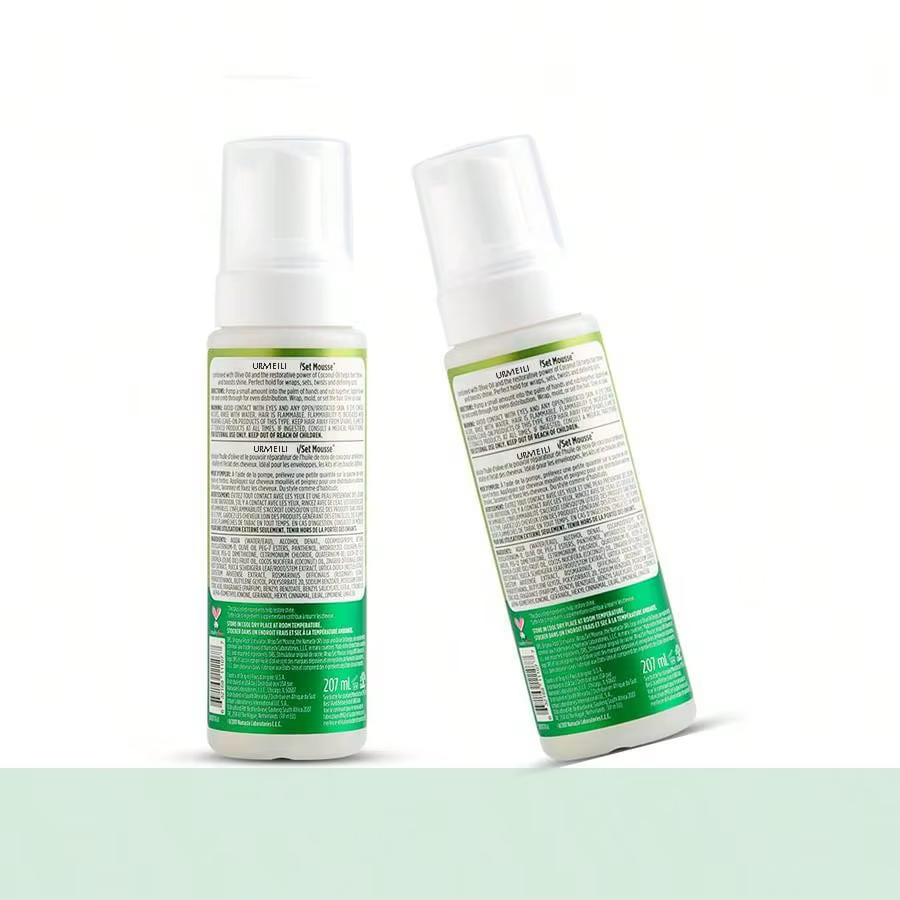 Mousse pour cheveux bouclés (207ml) pour perruques, huile d'olive à forte tenue, Mousse coiffante Anti-frisottis pour coiffer les cheveux des femmes