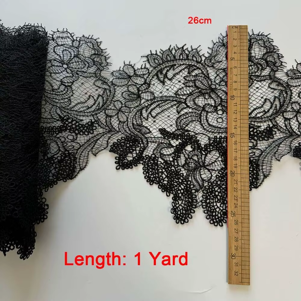 1 Yard de dentelle brodée faite main à bord festonné ajouré, Matériel de couture DIY pour broderie de mariage et robe de mariée