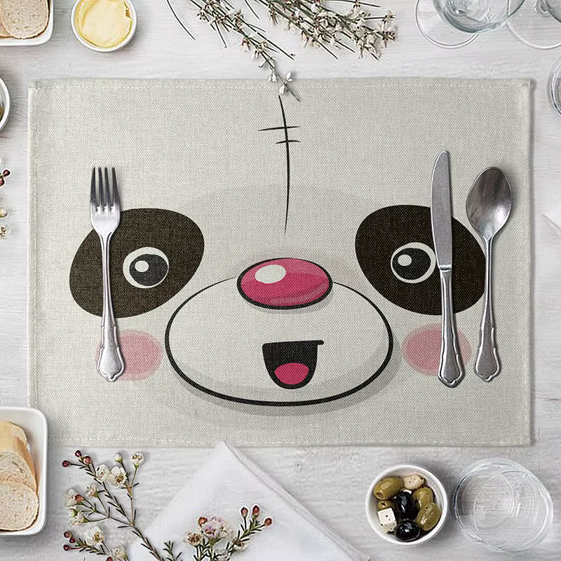 【Animal Kingdom】Set de table à thème animalier, antidérapant et résistant à la chaleur, adapté aux tables à manger pour enfants