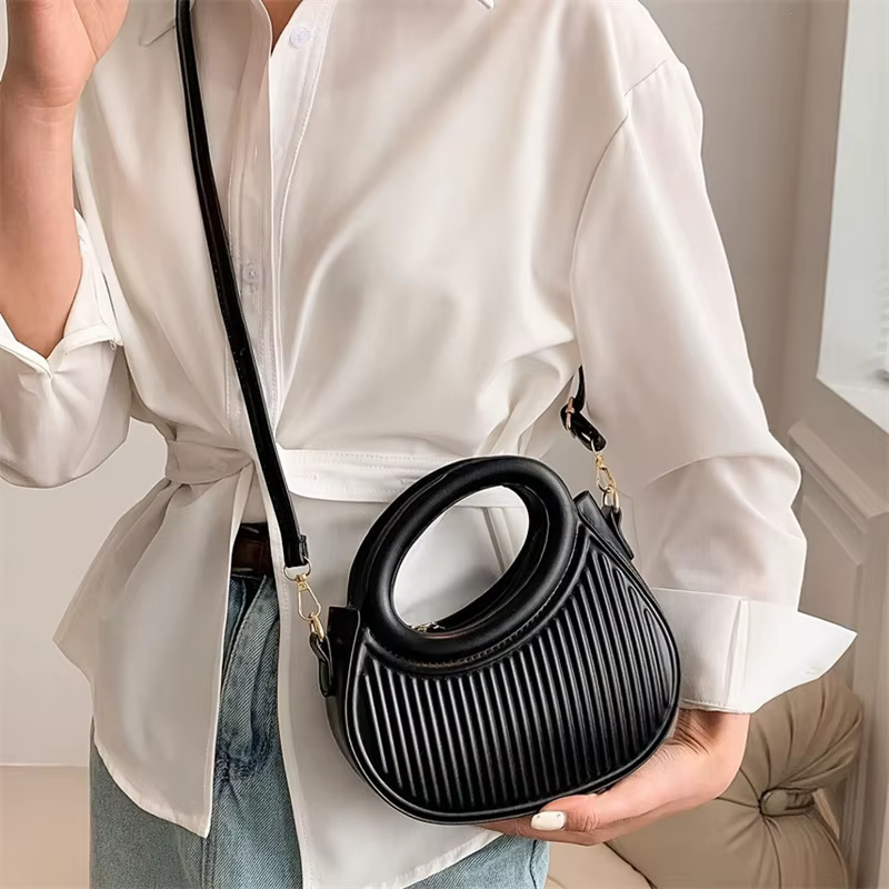 Sacs à bandoulière chics à rayures pour femmes, sac à main élégant en cuir synthétique, sac à main, sac à bandoulière de luxe pour un usage quotidien