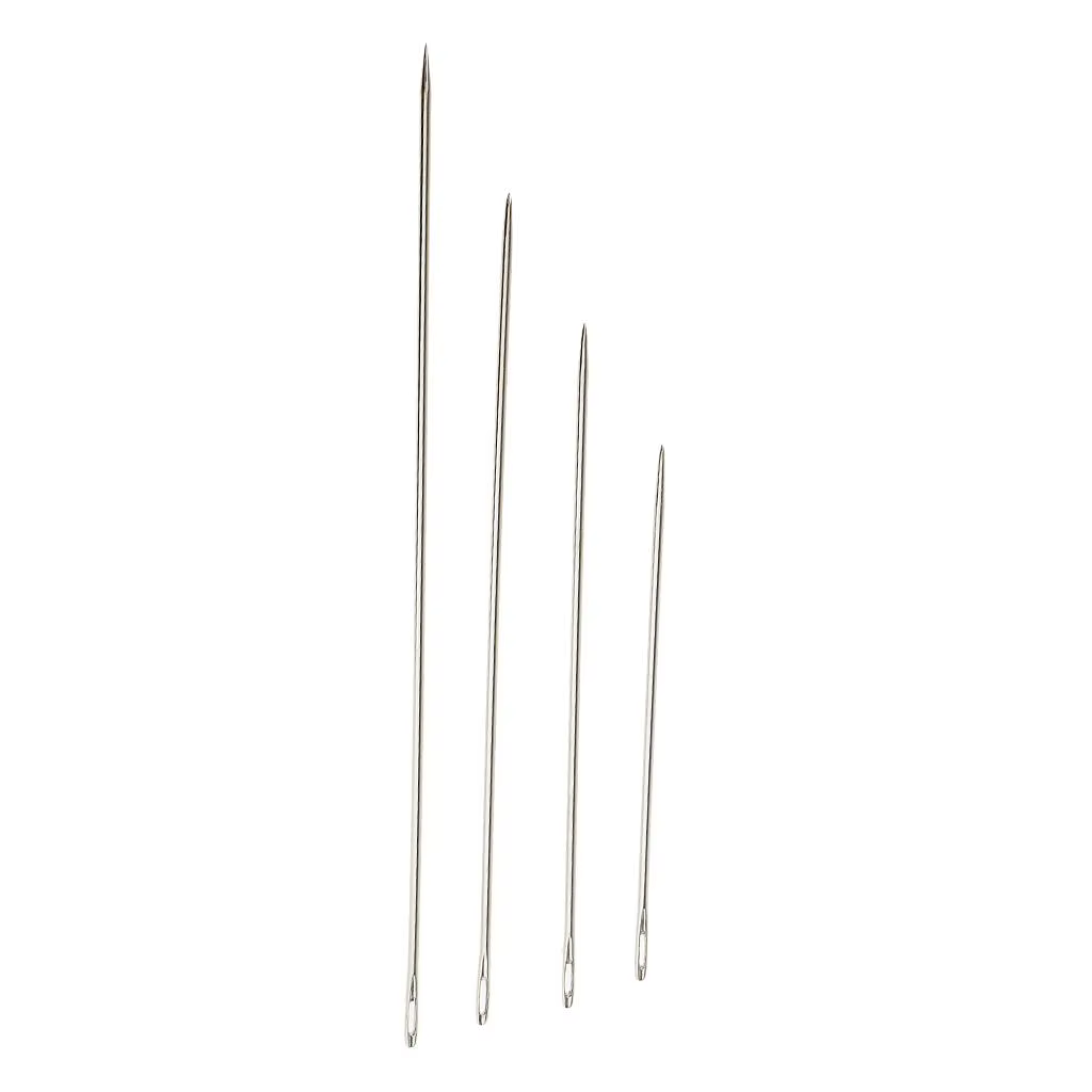 Kit d'aiguilles à coudre longues, 4 tailles assorties, pour broderie, réparation, étui artisanal, sacs de couture, fournitures artisanales de bricolage