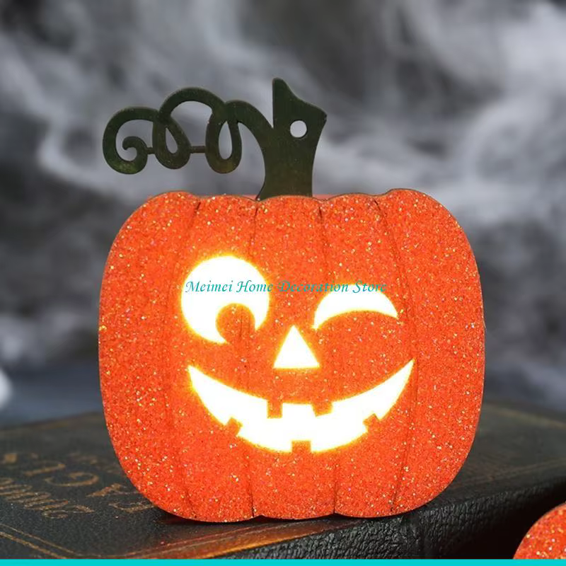 H7BF – lumières Led décoratives pour Halloween, décoration effrayante, lumière d'ambiance en bois, décoration fête