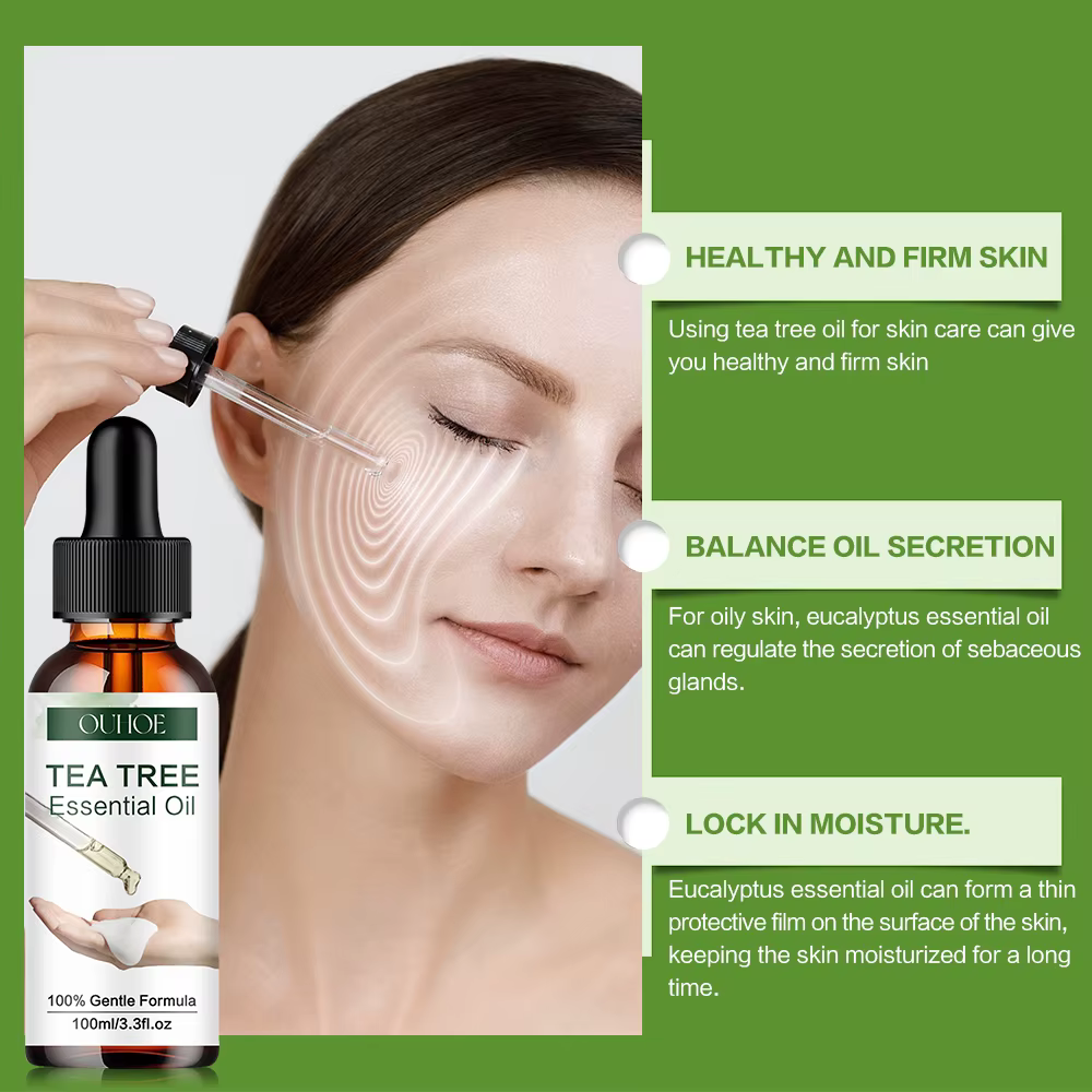 Huile d'arbre à thé naturelle hydratante pour le visage et le corps