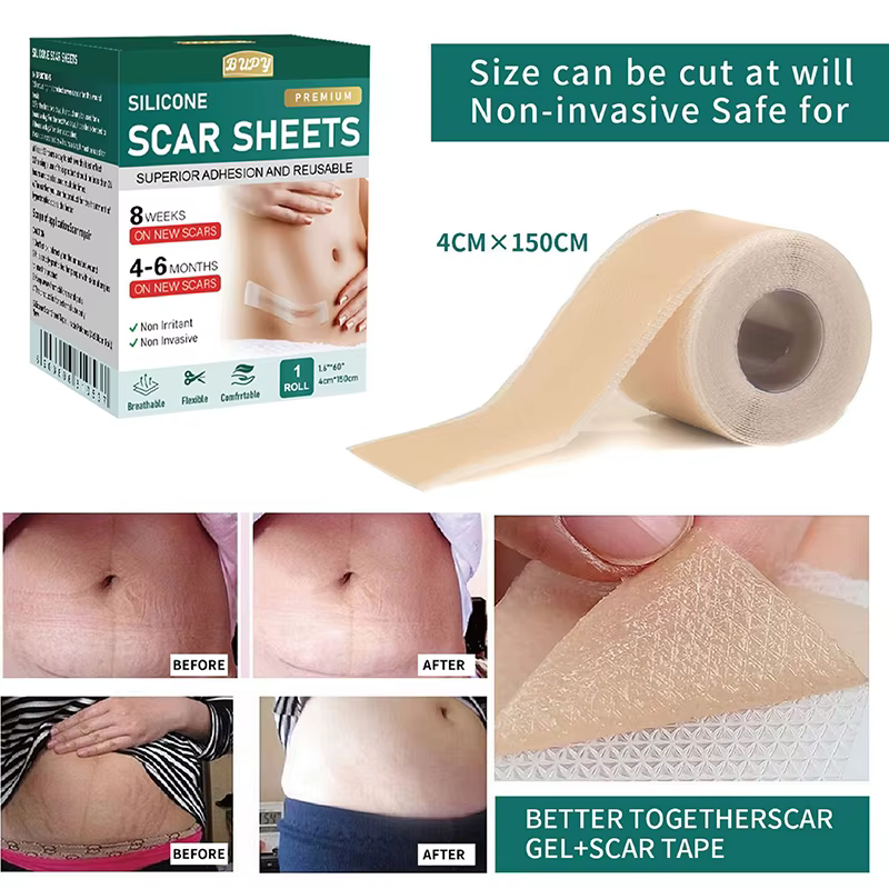 1 rouleau de feuilles de gel en silicone pour cicatrices