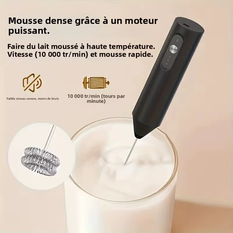 Mélangeur électrique pour mousse de café et de lait, fouet à café, batteur à œufs portatif, mélangeur de mousse avec coque, outils de cuisine portables pour la maison