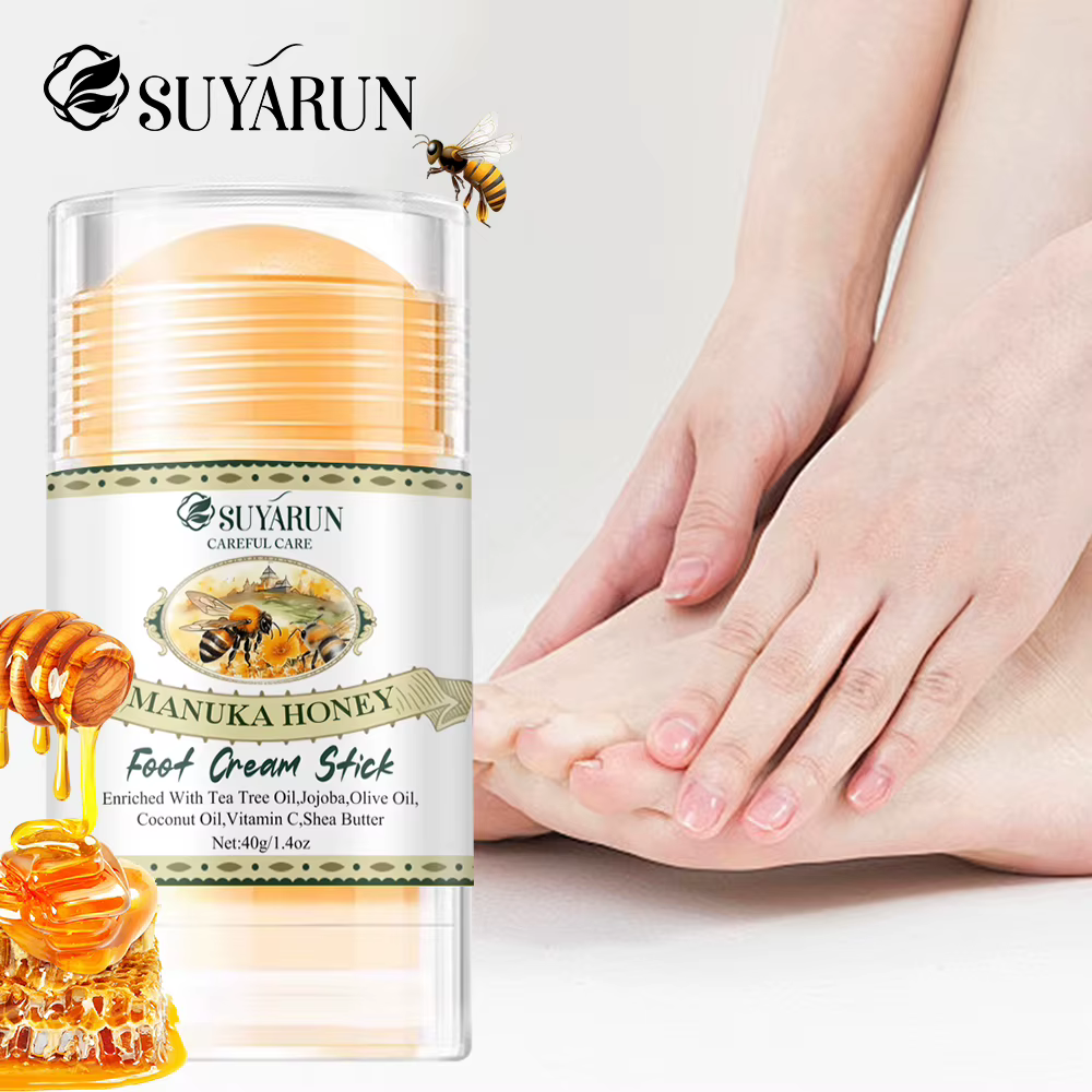 SUYARUN bâton de crème pour les pieds au visage au miel naturel pour talons secs et craquelés-traitement portable de