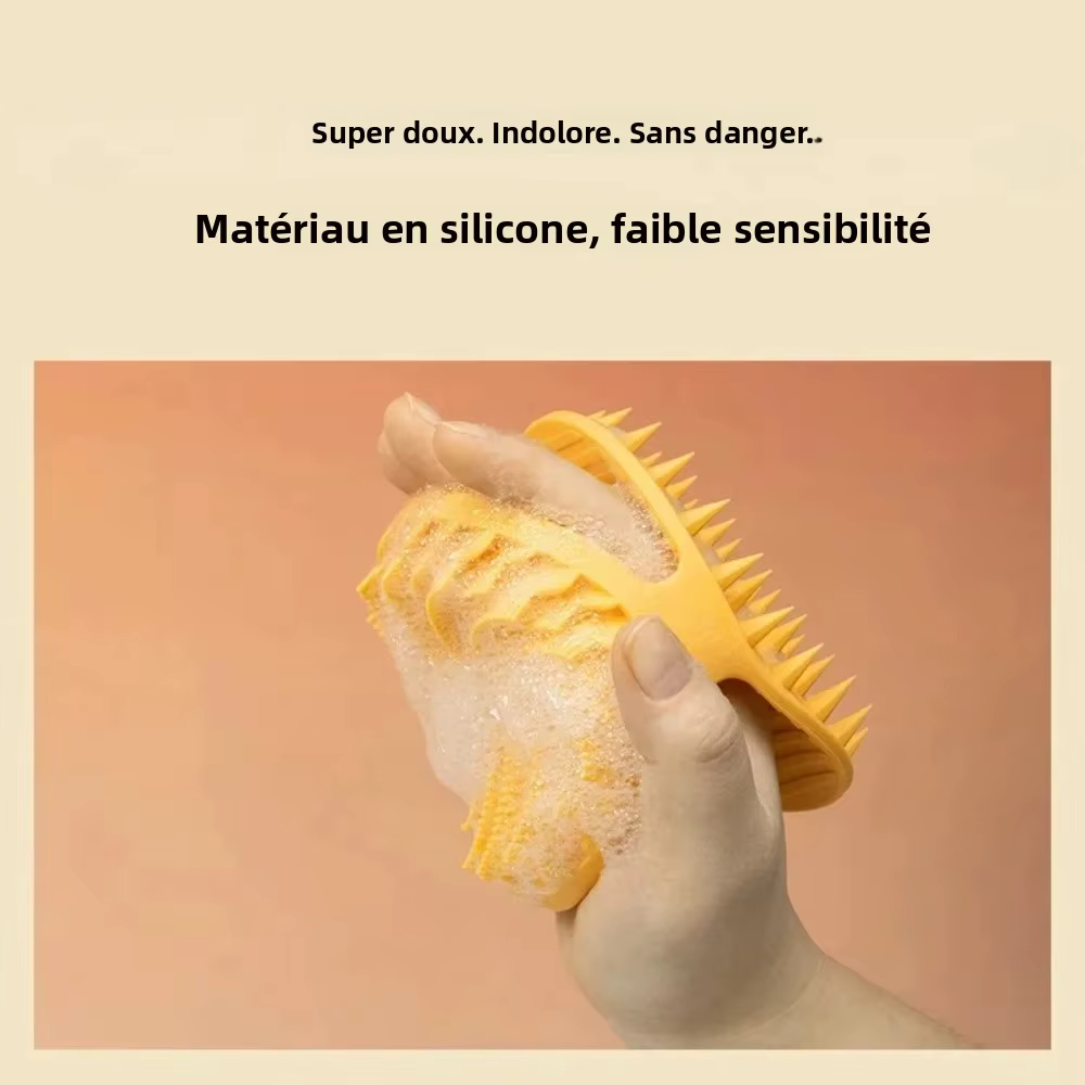Gant de massage exfoliant doux en silicone pour le corps et le cuir chevelu