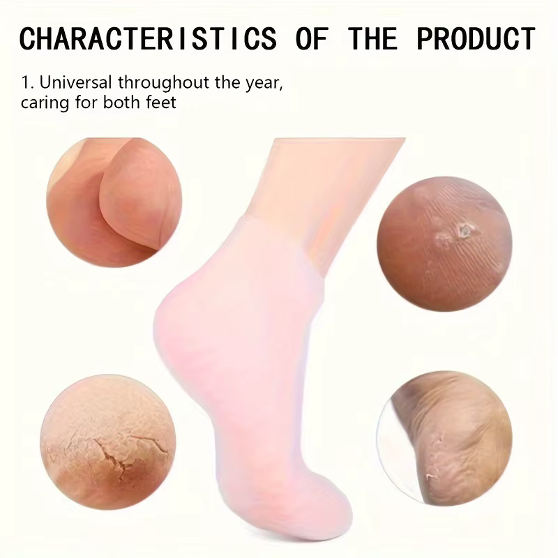 Chaussettes hydratantes en gel de silicone ultra doux pour pieds secs