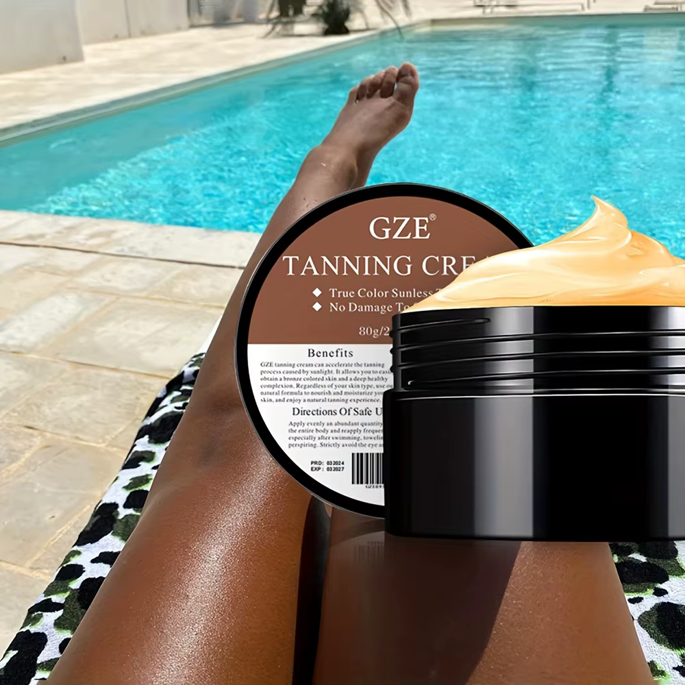 GZE été peau auto-bronzage crème sans soleil auto-bronzant pour visage corps pour lueur naturelle